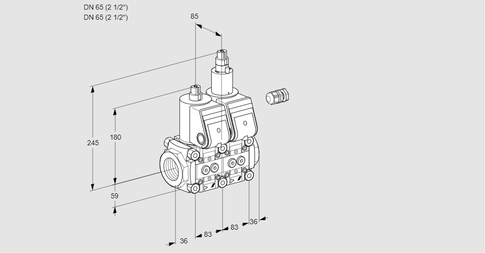 Клапан эл.магнитный сдвоенный VCS 3E65R/65R05NLWR/PPPP/PPPP