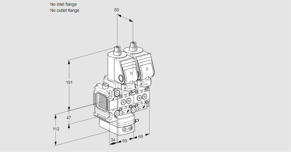 Регулятор давления с двумя эл.магнитными клапанами VCD 2T--/--05FD-50NQSR/PPPP/PPPP