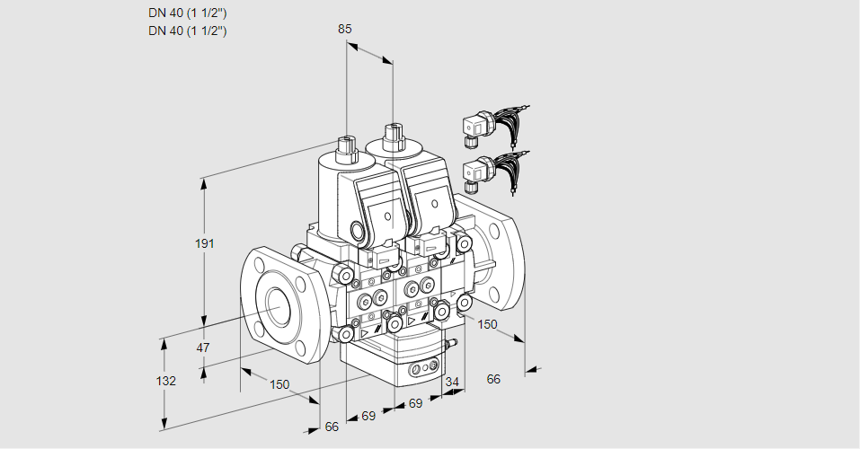 Регулятор расхода с двумя эл.магнитными клапанами VCH 2E40F/40F05NHEVWSR8/PPPP/PPPP