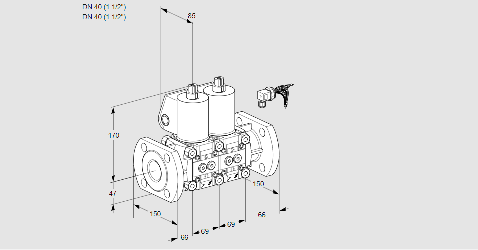 Клапан эл.магнитный сдвоенный VCS 2E40F/40F05NNWL/PPPP/PPPP