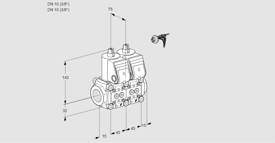 Клапан эл.магнитный сдвоенный VCS 1E10R/10R05NNWR/PPPP/PPPP