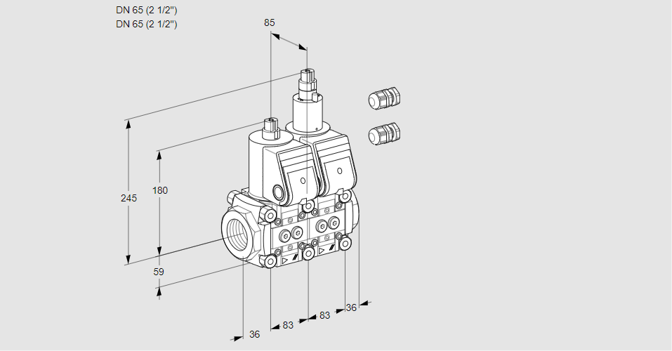 Клапан эл.магнитный сдвоенный VCS 3E65R/65R05NLWR3/PPPP/PPPP