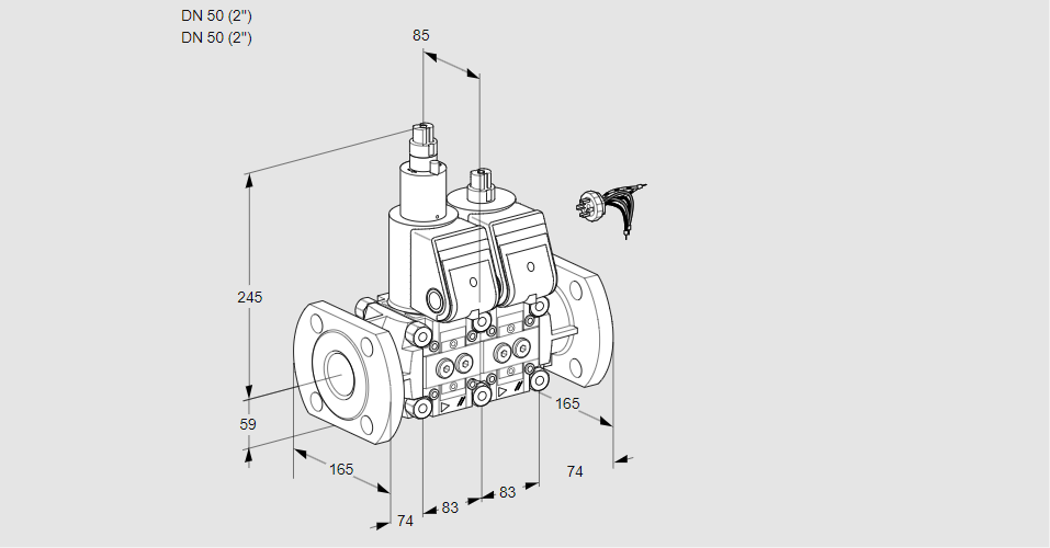 Клапан эл.магнитный сдвоенный VCS 3E50F/50F05LNWR/PPPP/PPPP