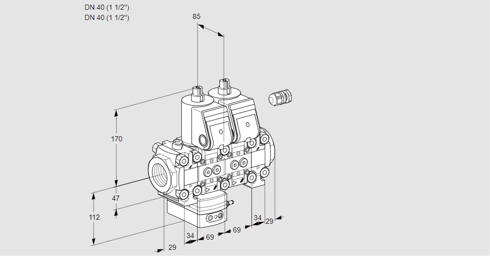 Регулятор давления с двумя эл.магнитными клапанами VCD 2E40R/40R05FD-100NVWR/PPPP/PPPP