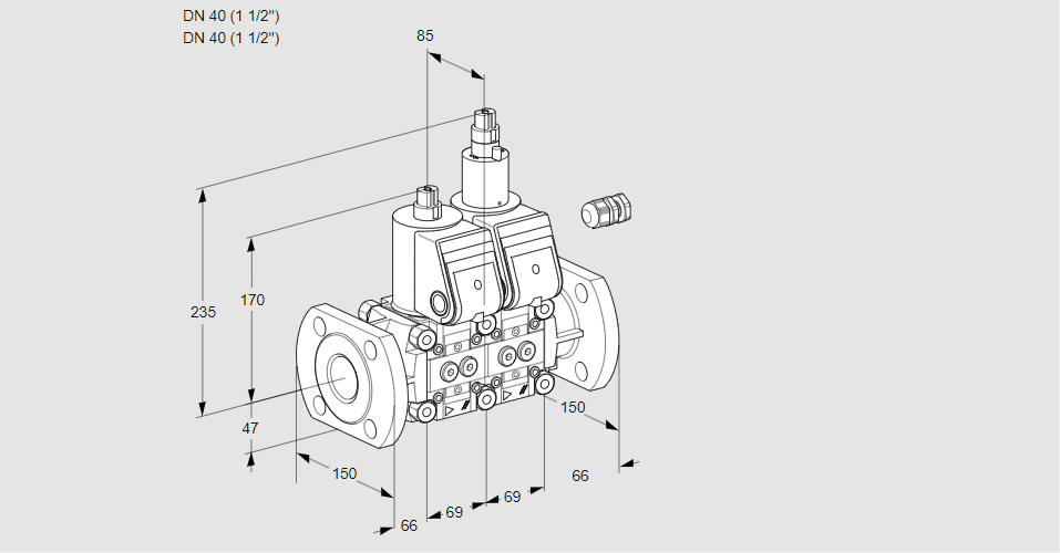 Клапан эл.магнитный сдвоенный VCS 2E40F/40F05NLWR/PPPP/PPPP