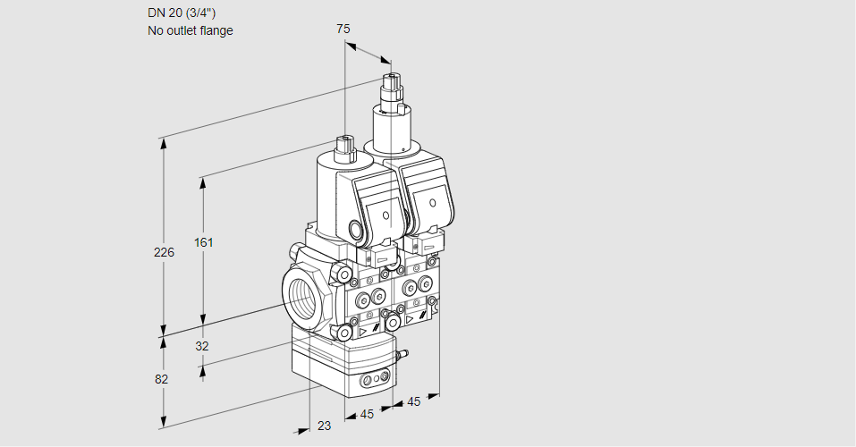 Регулятор давления с двумя эл.магнитными клапанами VCD 1T20N/--05D-100LQGR/PPPP/PPPP