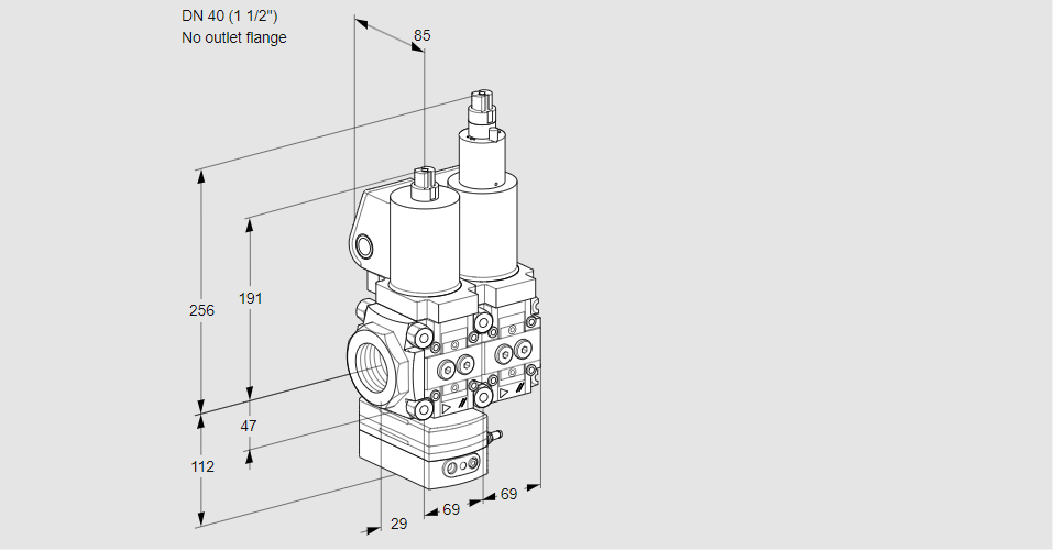 Регулятор давления с двумя эл.магнитными клапанами VCD 2T40N/--05D-100LQGL/PPPP/PPPP