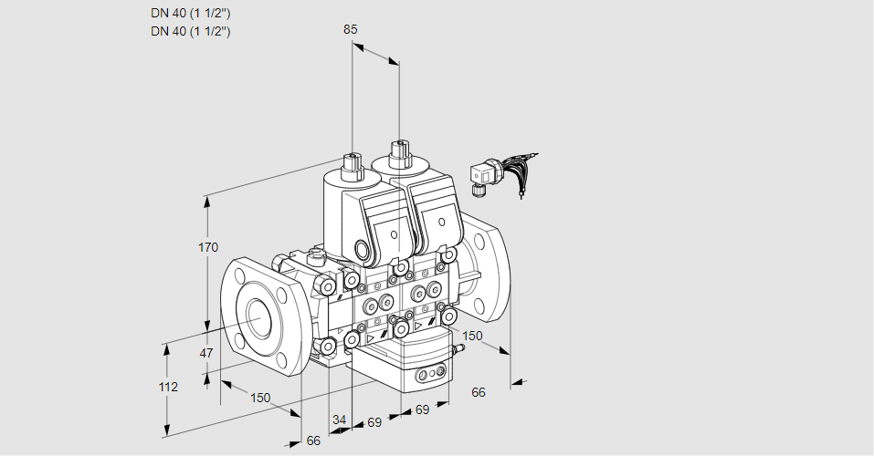 Регулятор давления с двумя эл.магнитными клапанами VCD 2E40F/40F05F2ND-50WR/PPPP/PPPP