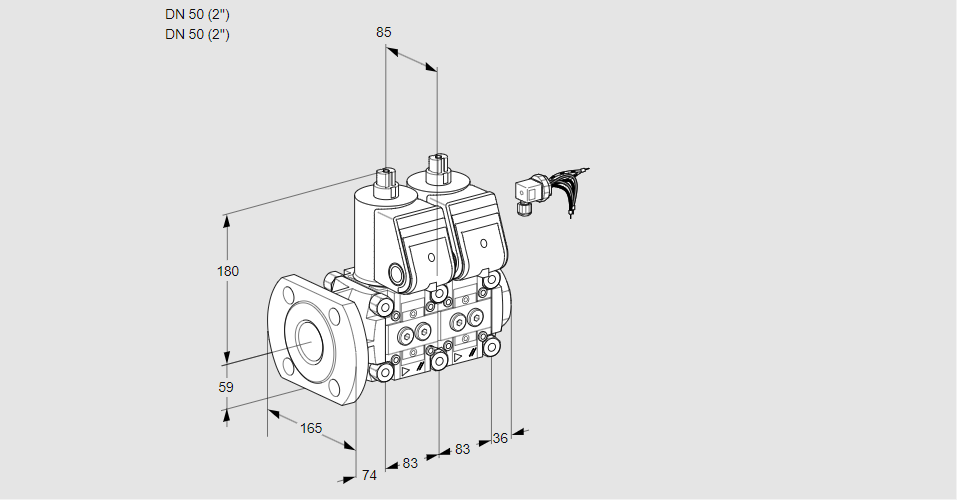 Клапан эл.магнитный сдвоенный VCS 3E50F/50R05NNWR3/PPPP/PPPP