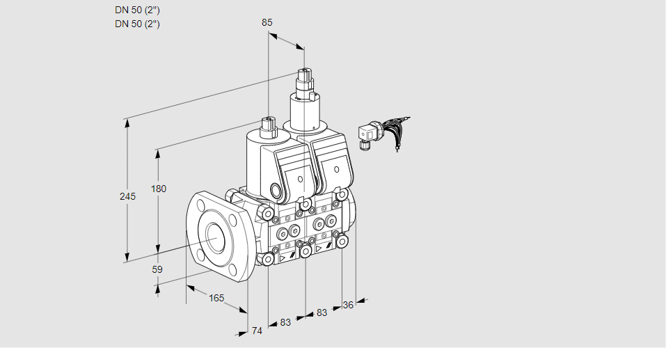 Клапан эл.магнитный сдвоенный VCS 3E50F/50R05NLWR/PPPP/PPPP