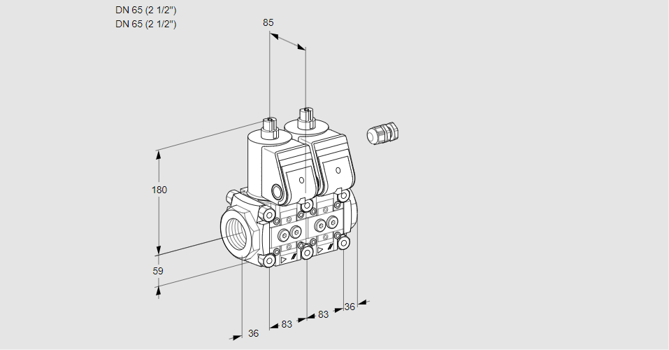 Клапан эл.магнитный сдвоенный VCS 3E65R/65R05NNWR/PPPP/PPPP