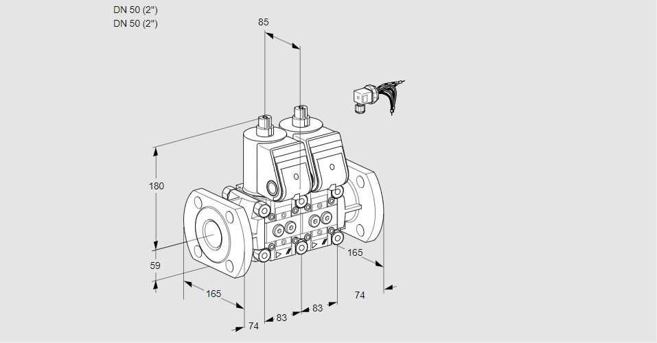 Клапан эл.магнитный сдвоенный VCS 3E50F/50F05NNWR3/PPPP/PPPP
