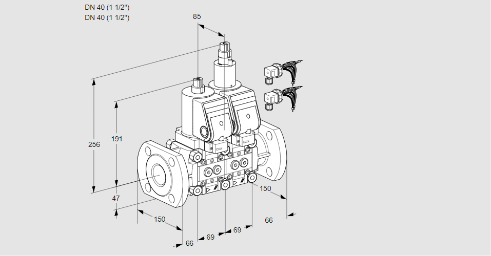 Клапан эл.магнитный сдвоенный VCS 2E40F/40F05NLWGR8/PPPP/PPPP