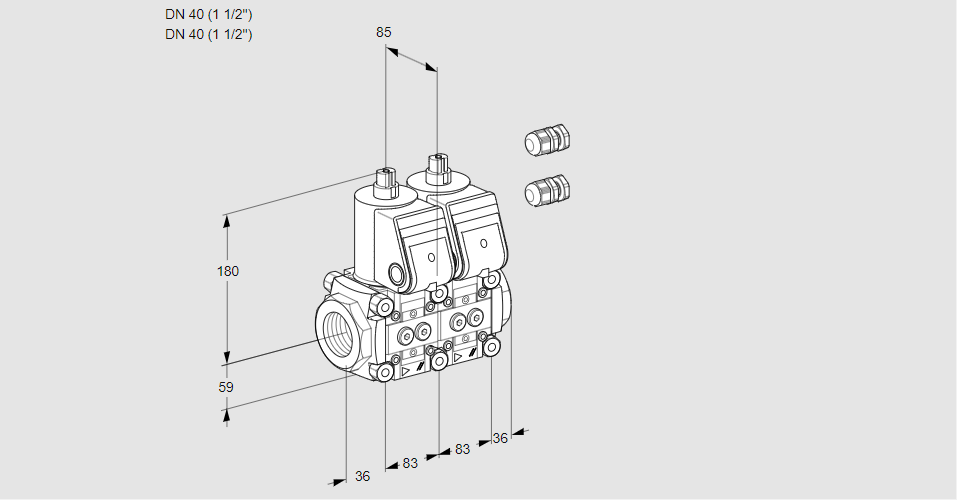 Клапан эл.магнитный сдвоенный VCS 3E40R/40R05NNKR3/PPPP/PPPP