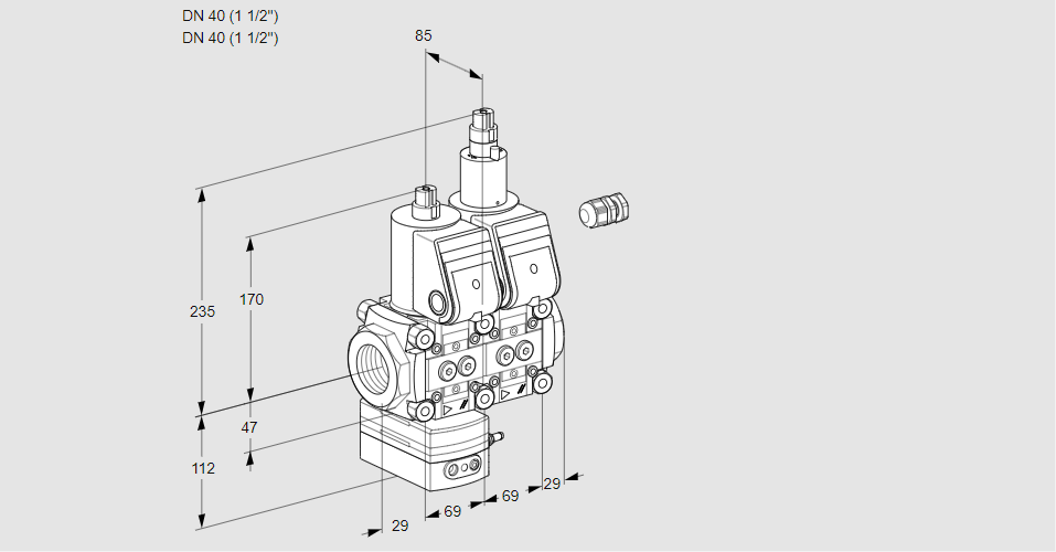 Регулятор давления с двумя эл.магнитными клапанами VCD 2E40R/40R05D-25LWR/PPPP/PPPP
