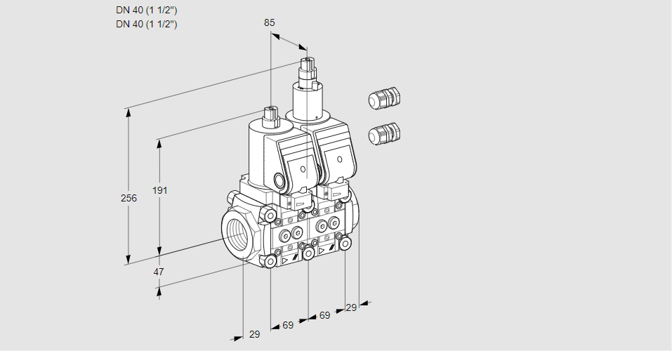 Клапан эл.магнитный сдвоенный VCS 2E40R/40R05NLWGR3/PPPP/PPPP
