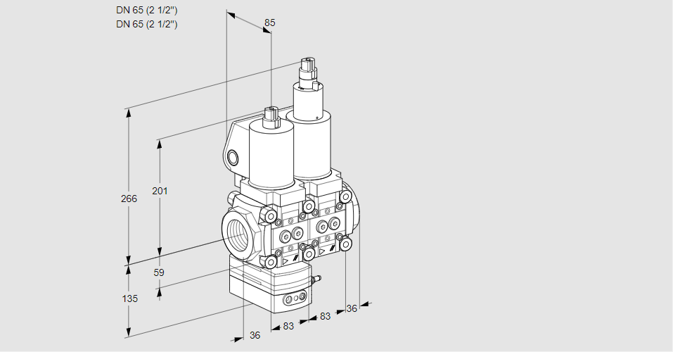 Регулятор давления с двумя эл.магнитными клапанами VCD 3T65N/65N05D-50LQSL/PPPP/PPPP