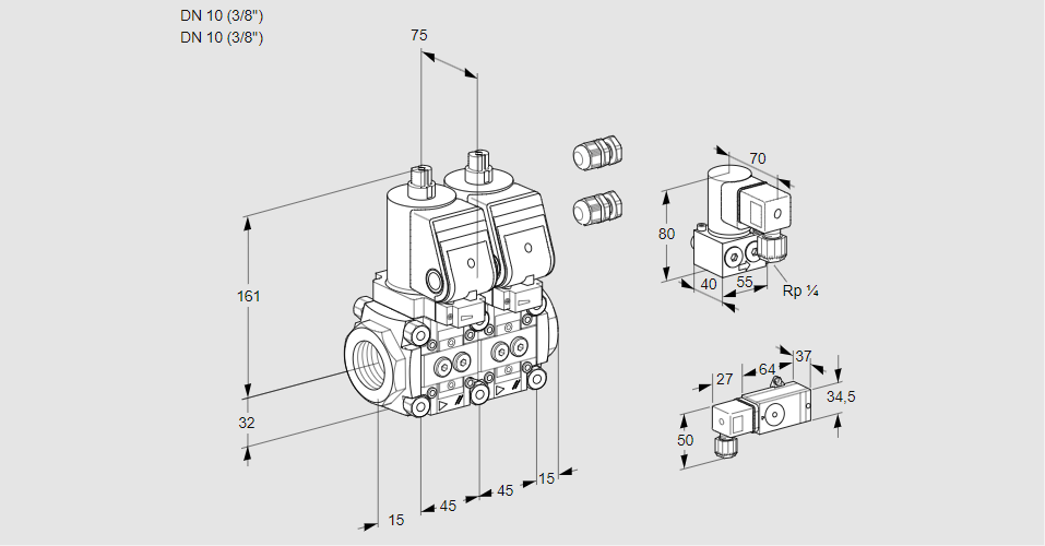 Клапан эл.магнитный сдвоенный VCS 1E10R/10R05NNWSR3/-3PP/ZYPP
