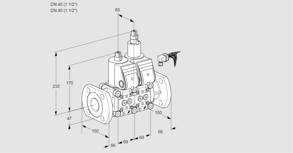 Клапан эл.магнитный сдвоенный VCS 2E40F/40F05NLWR/PPPP/PPPP