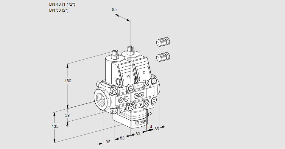 Регулятор давления с двумя эл.магнитными клапанами VCD 3E40R/50R05ND-25VWR3/PPPP/PPPP