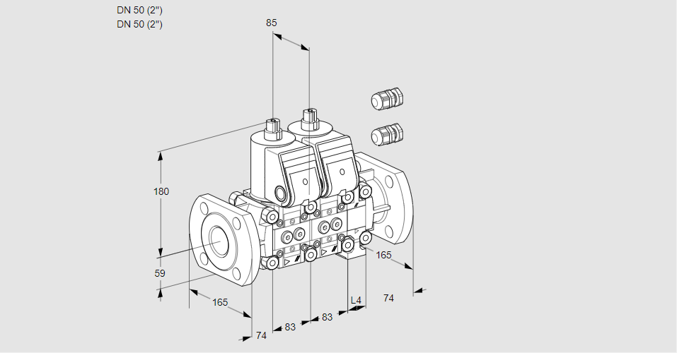 Клапан эл.магнитный сдвоенный VCS 3E50F/50F05NNVWR3/PPPP/PPPP