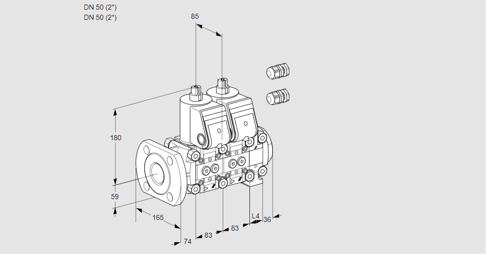 Клапан эл.магнитный сдвоенный VCS 3E50F/50R05NNVWR3/PPPP/PPPP