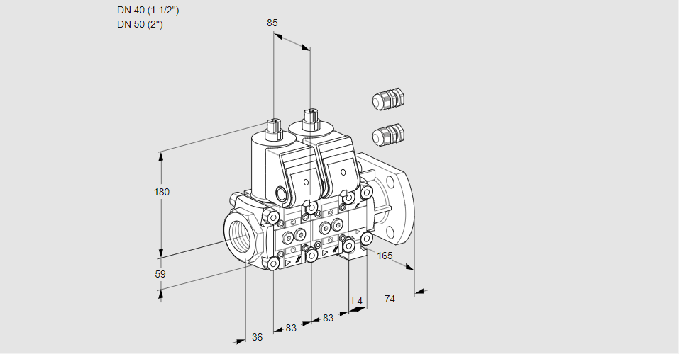 Клапан эл.магнитный сдвоенный VCS 3E40R/50F05NNVWR3/PPPP/PPPP
