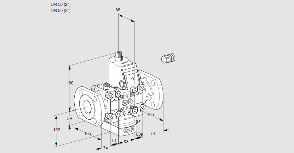 Регулятор расхода газа с эл.магнитным клапаном VAH 3E50F/50F05FHEVWR/PP/PP