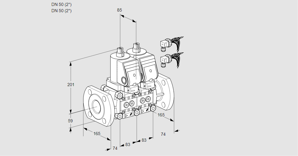 Клапан эл.магнитный сдвоенный VCS 3E50F/50F05NNKGR8/PPPP/PPPP