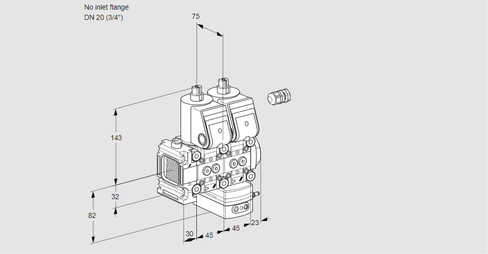 Регулятор давления с двумя эл.магнитными клапанами VCD 1E--/20R05FND-50WR/PPPP/PPPP