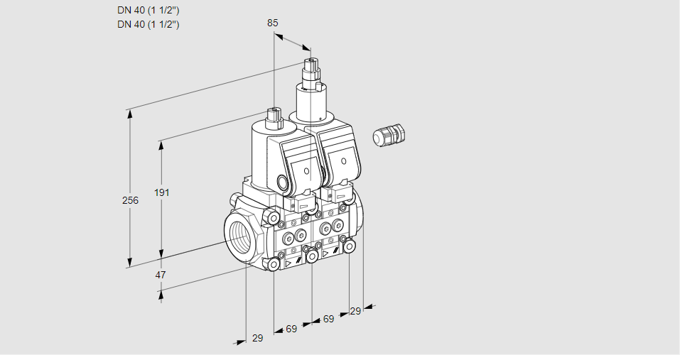 Клапан эл.магнитный сдвоенный VCS 2E40R/40R05NLWSR/PPPP/PPPP
