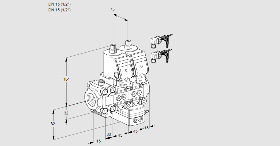 Регулятор давления с двумя эл.магнитными клапанами VCD 1E15R/15R05FND-25WGR8/PPPP/PPPP