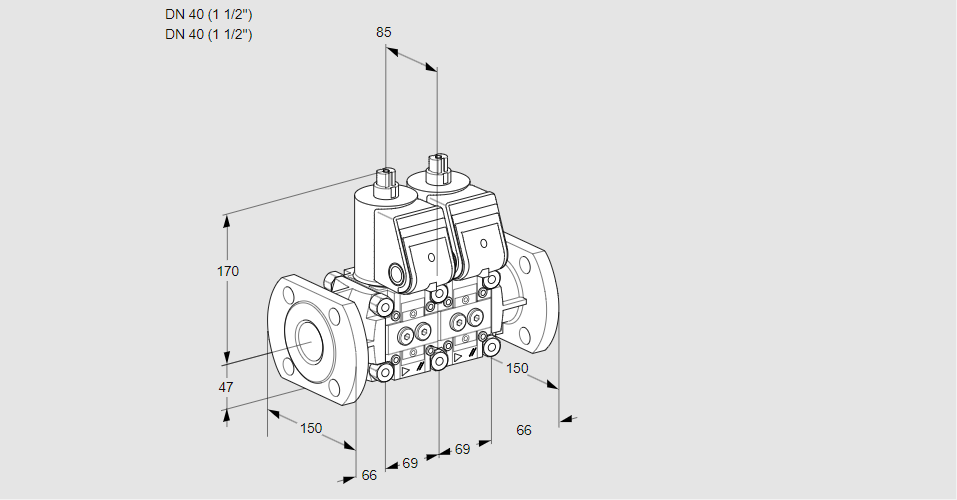 Клапан эл.магнитный сдвоенный VCS 2E40F/40F05NNWR/PPPP/PPPP