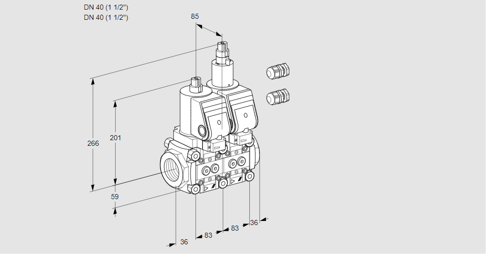 Клапан эл.магнитный сдвоенный VCS 3E40R/40R05NLWGR3/PPPP/PPPP
