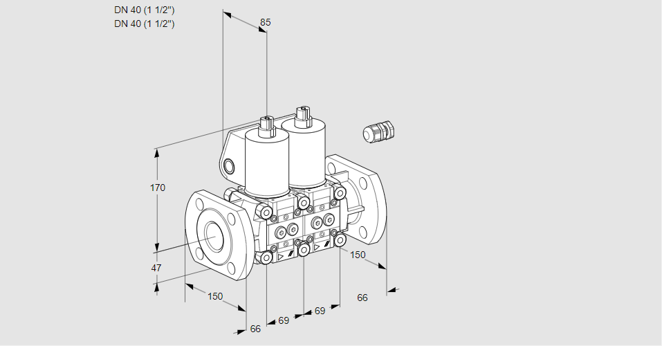 Клапан эл.магнитный сдвоенный VCS 2E40F/40F05NNKL6/PPPP/PPPP