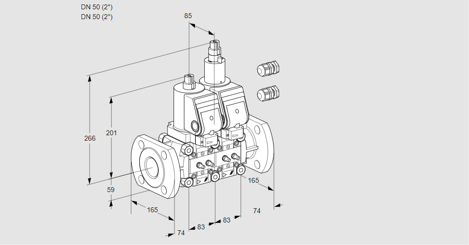 Клапан эл.магнитный сдвоенный VCS 3E50F/50F05NLWGR3/MMMM/MMMM
