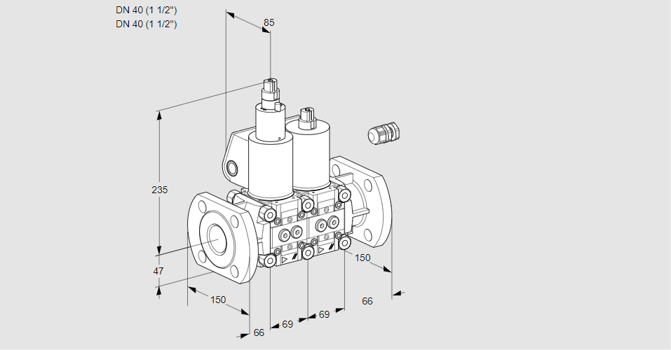 Клапан эл.магнитный сдвоенный VCS 2E40F/40F05LNWL/PPPP/PPPP