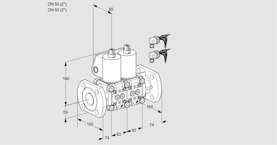 Клапан эл.магнитный сдвоенный VCS 3E50F/50F05NNKL6/PPPP/PPPP