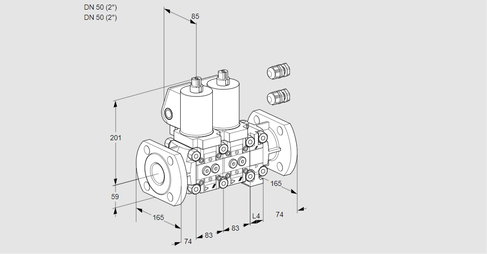 Клапан эл.магнитный сдвоенный VCS 3E50F/50F05NNVKGL3/PPPP/PPPP