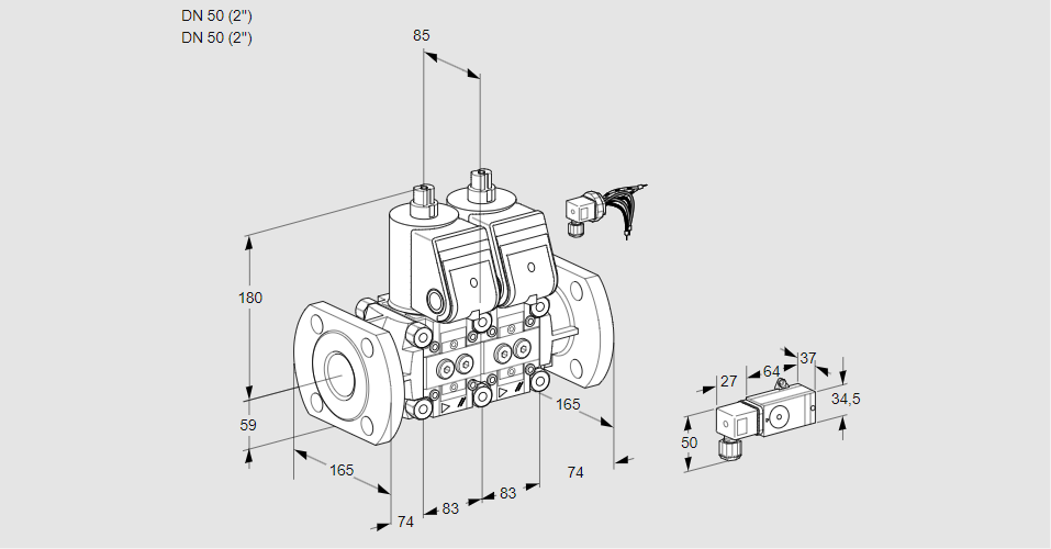 Клапан эл.магнитный сдвоенный VCS 3E50F/50F05NNWR/PPPP/-3PP