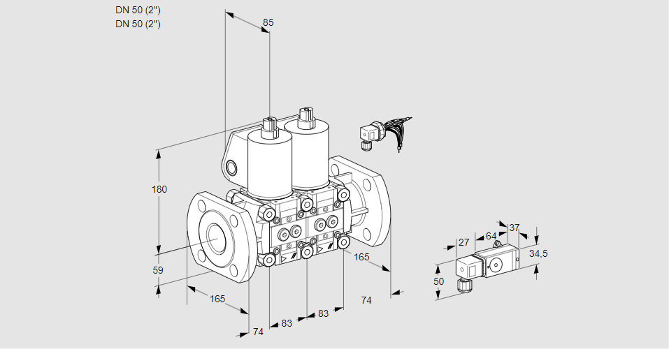 Клапан эл.магнитный сдвоенный VCS 3E50F/50F05NNWL/-3PP/PPPP