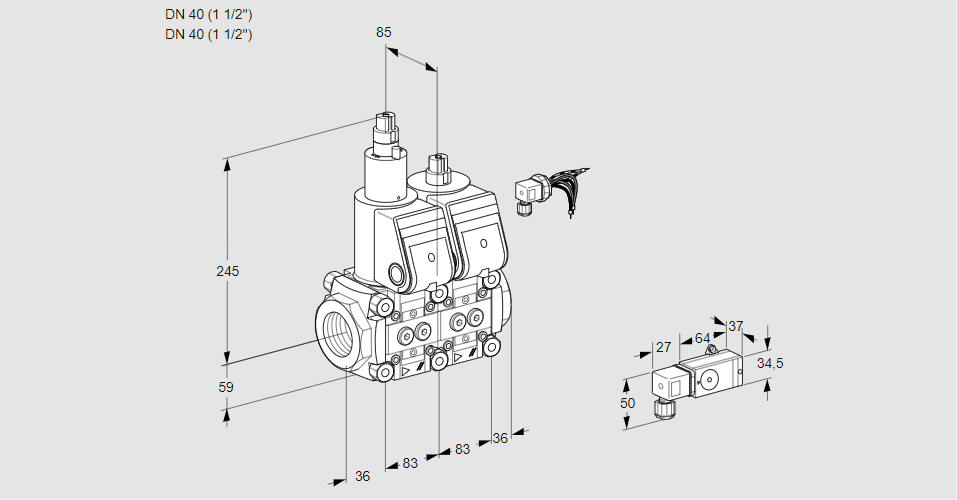 Клапан эл.магнитный сдвоенный VCS 3E40R/40R05LNWR/-3PP/PPPP