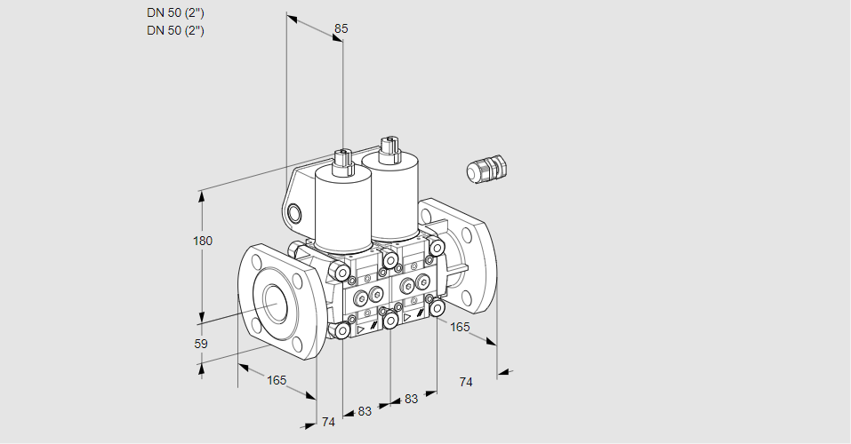 Клапан эл.магнитный сдвоенный VCS 3E50F/50F05NNWL3/PPPP/PPPP