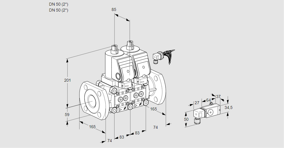 Клапан эл.магнитный сдвоенный VCS 3E50F/50F05NNWGR/-3PP/PPPP