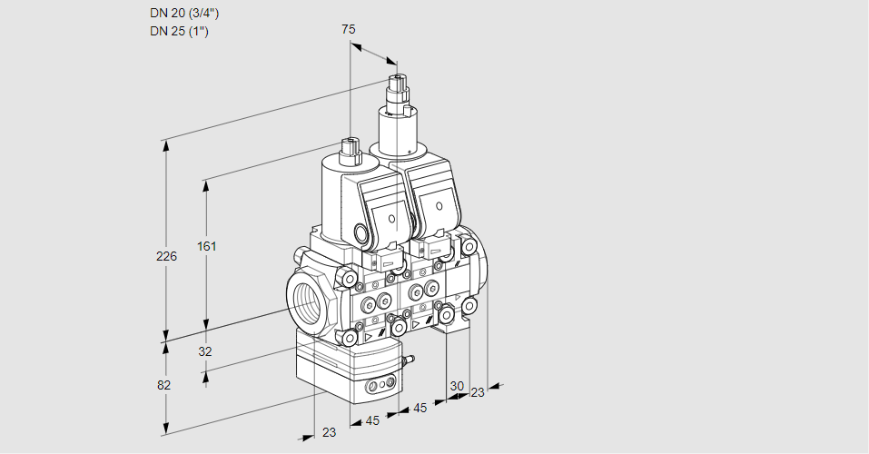 Регулятор давления с двумя эл.магнитными клапанами VCD 1T20N/25N05D-100LVQSR/PPPP/PPPP