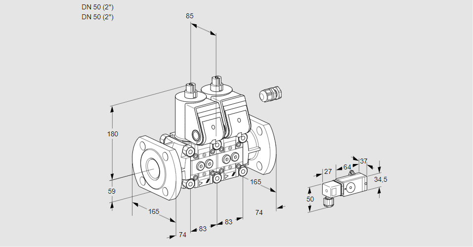 Клапан эл.магнитный сдвоенный VCS 3E50F/50F05NNWR/-4PP/PPPP