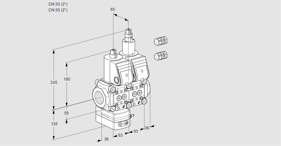 Регулятор давления с двумя эл.магнитными клапанами VCD 3E50R/50R05D-50LWR3/PPPP/PPPP