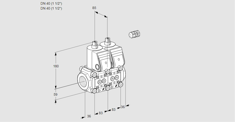Клапан эл.магнитный сдвоенный VCS 3E40R/40R05NNWR/PPPP/PPPP