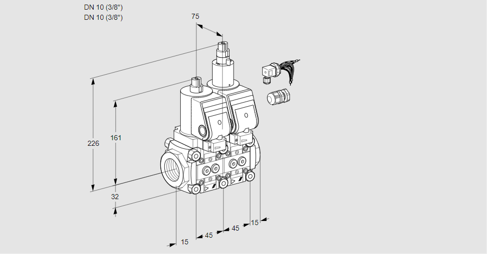 Клапан эл.магнитный сдвоенный VCS 1E10R/10R05NLWSR8/PPPP/PPPP
