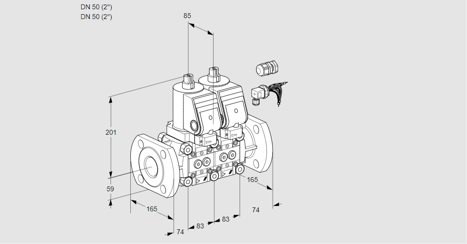 Клапан эл.магнитный сдвоенный VCS 3E50F/50F05NNWGR8/PPPP/PPPP